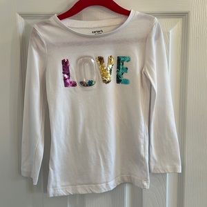 Carter’s Love Sequin Longsleeve Top Size 4